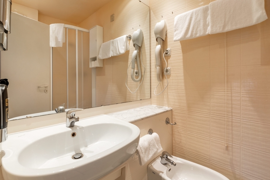 Plenty of space available in the bathrooms of our rooms